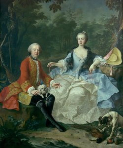 Count Giacomo Durazzo in the Guise of a Huntsman with His Wife by Martin van Meytens