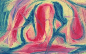 Blue Red Composition Abstract