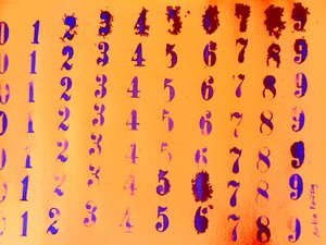 Stamp Numbers Orange by Martina Konitzky