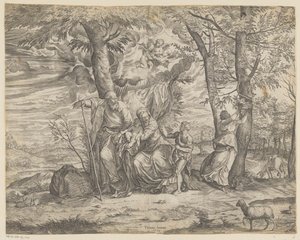 Rest on the Flight into Egypt by Martino Rota