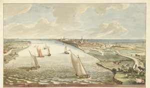 View of the fortifications at Nijmegen on the Waal, Nymegen Fortified by General Coehoorn (title on object)