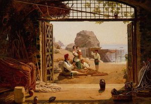 A Family of Neapolitan Fishermen by Martinus Rorbye