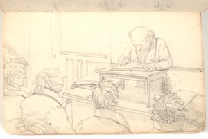 Interior from the Academy with Reader and Audience by Martinus Rørbye