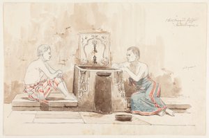Two Men at a Well by Martinus Rørbye