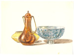 Turkish Bowls and a Jug by Martinus Rørbye