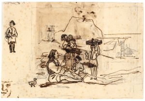 A Neapolitan Fisherman Family by the Beach