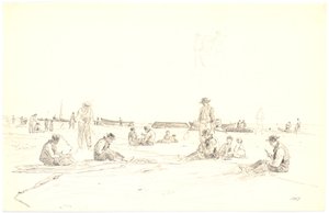 Fishermen Mending Nets on the Beach, Skagen