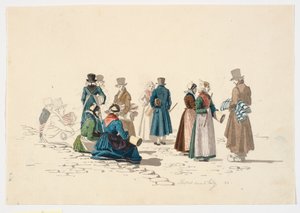 Scene from the Market Square in Thisted by Martinus Rørbye