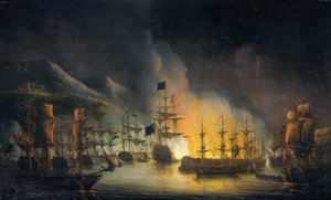 The Bombardment of Algiers (26-27 August 1816) by Martinus Schouman (signed by artist)