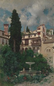 A Spanish Garden by Martín Rico y Ortega