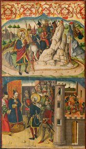 Saint Christopher Meets Satan, Saint Christopher before the King of Lycia by Martín de Soria
