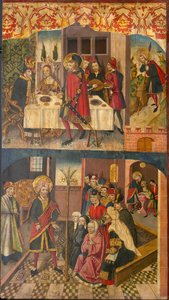 Saint Christopher Taking Leave of the King Who Feared Satan, Saint Christopher and His Converts by Martín de Soria