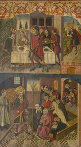 Saint Christopher Taking Leave of the King Who Feared Satan, Saint Christopher and His Converts by Martín de Soria