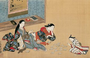 Women playing cards by Maruyama Okyo