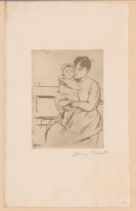 On the Bench by Mary Cassatt (signed by artist)