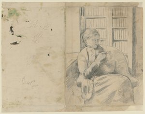 Knitting in the Library, c. 1881