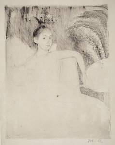 Mimi Holding a Japanese Fan by Mary Cassatt