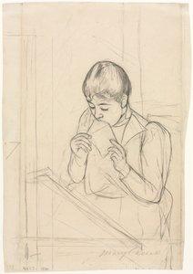 The Letter (recto), The Letter (verso) by Mary Cassatt