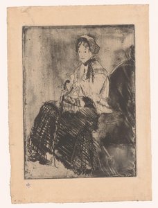 Seated Woman with Umbrella by Mary Cassatt