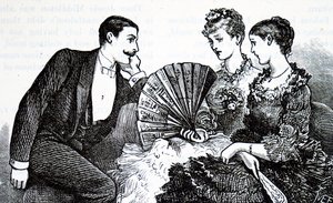A wealthy young lady using a fan by Mary Ellen Edwards