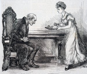 A Woman Giving the Crossing Sweeper a Warm Dinner