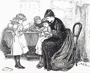 Children being read to by their mother by Mary Ellen Edwards