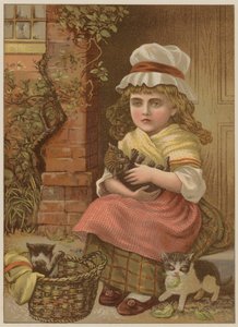 Girl with kittens by Mary Ellen Edwards