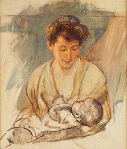 Mother Rose Looking Down at her Sleeping Baby, c.1900