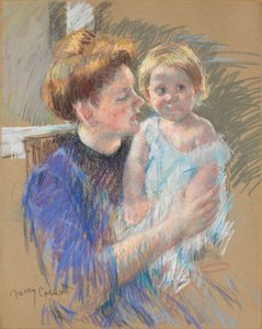 Mother in Purple Holding her Child