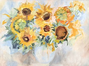 Vibrant Sunflower Still Life by Maryna Kovalchuk