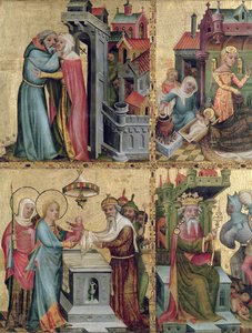 Meeting at the Golden Gate and the Presentation in the Temple, from the Buxtehude Altar, 1400-10