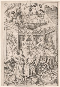The Garden of Love Large Plate, c. 1465 by Master E. S.