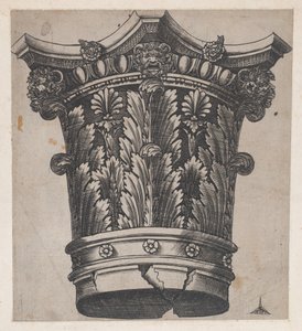 Speculum Romanae Magnificentiae: Capital with Heads and Masks by Master GA