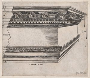 Speculum Romanae Magnificentiae: Corinthian Entablature by Master GA