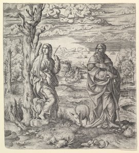 Saint John and Anthony in a Landscape by Master IQV