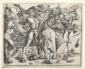 Four Soldiers and Military Band