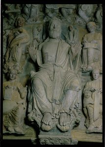 Portico de la Gloria Depicting Christ in Majesty (detail) by Master Mateo