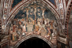 The Crucifixion Fresco of the Master of the Sacro Speco by Master Trecentesco of Sacro Speco School