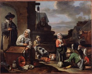 Peasants at a Well by Master of Beguins