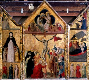 Triptych with the Crucifixion as the Central Panel, c. 1333 by Master of Bologna