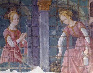 Fresco in Chapel at Basilica of Santa Maria Assunta, Piedmont, Italy