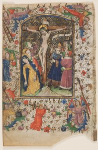 Leaf from a Book of Hours: The Crucifixion by Master of Guillebert de Mets