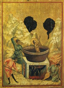 Saint Cecilia in bath of boiling water (detail)