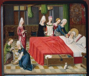 Birth of the Virgin by Master of the Aachen Altar