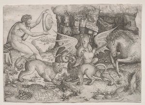 Allegorical Theme: Combat of Animals, c. 1515-1520 by Master of the Beheading of St.