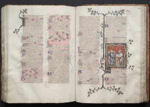 The Gotha Missal: Fol. 107v, Text, c. 1375 by Master of the Boqueteaux