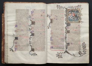 The Gotha Missal: Fol. 15v, Text, c. 1375 by Master of the Boqueteaux