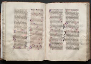 The Gotha Missal: Fol. 50v, Text, c. 1375 by Master of the Boqueteaux