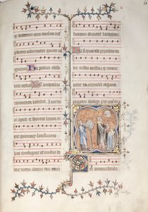 The Gotha Missal: Fol. 61r, A Priest Singing the Office by Master of the Boqueteaux