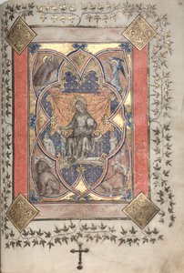 The Gotha Missal: Fol. 64r, Christ in Majesty, c. 1375 by Master of the Boqueteaux
